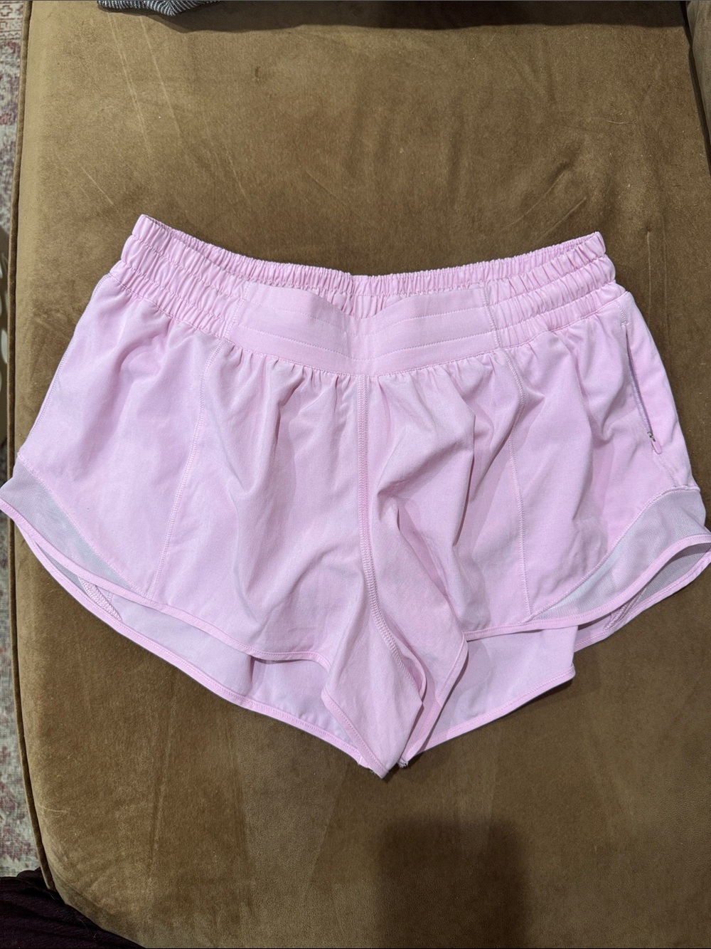 lululemon athletica Light Pink Running Shorts, Hotty Hot 2.5”
